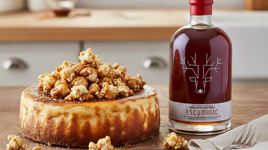 עוגת גבינה עם סירופ מייפל ופופקורן